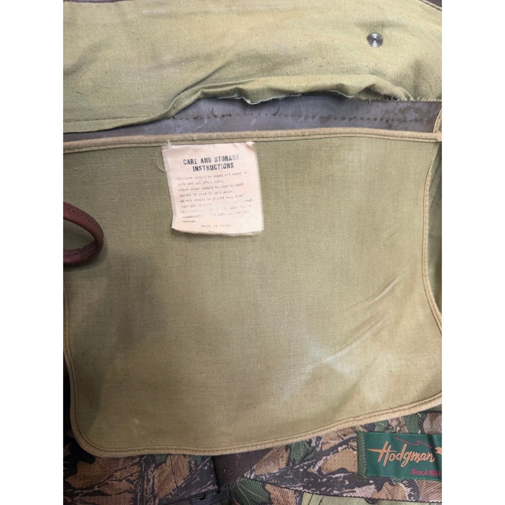 Northwest Territory Vintage Waders‎ Mens Green Rubber Camo Suspenders - Picture 7 of 13